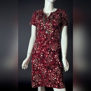 The Limited Burgundy Floral Midi Dress